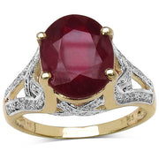 Bids.com 14K Yellow Gold Plated 4.00 Carat Genuine Ruby .925 Sterling Silver Ring Rings White Smoke size 6.00,size 7.00,size 8.00,size 9.00