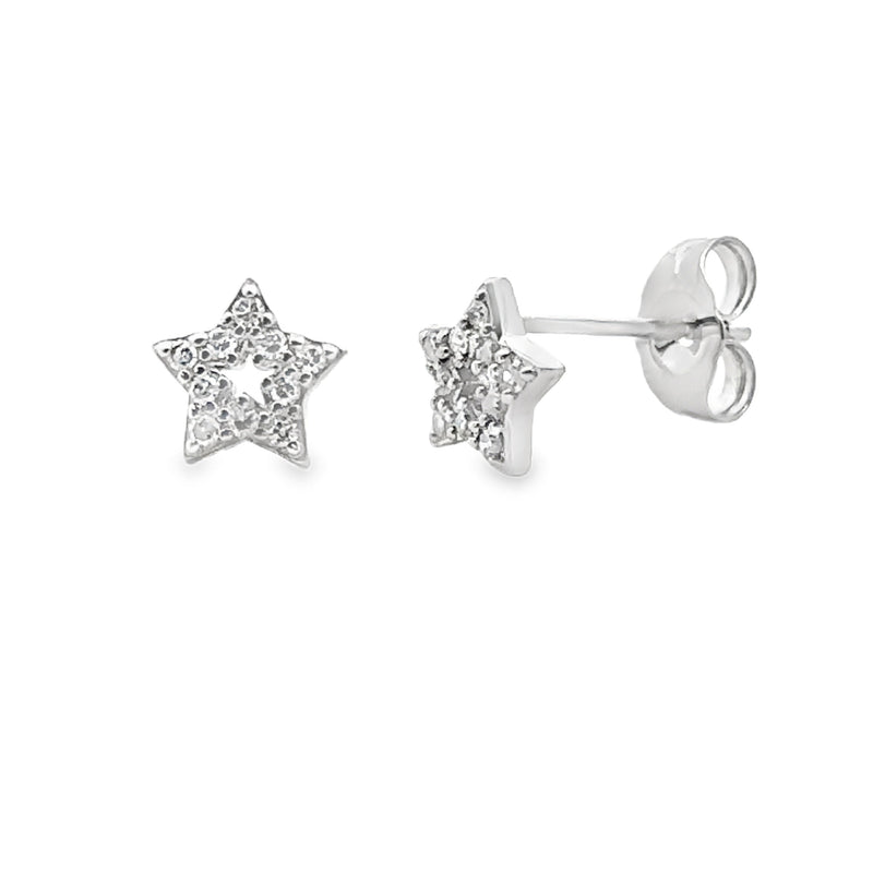 Bids.com .05ct Diamond Earrings 14KT White Gold Earrings White Smoke