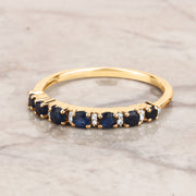 Bids.com 0.43 Carat Genuine Blue Sapphire and White Diamond 14K Yellow Gold Ring Rings Light Gray size 5.00,size 6.00,size 7.00,size 8.00,size 9.00