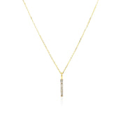 Bids.com 14k Yellow Gold Bar Pendant with Diamonds Pendants White Smoke Yellow Gold