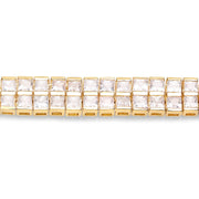 Bids.com 14K Yellow Gold Plated 9.52 Carat Genuine Blue Sapphire and White Sapphire .925 Sterling Silver Bracelet Bracelets Antique White size 7.50,size 7.75,size 8.00