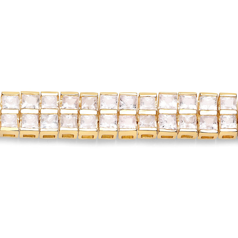 Bids.com 14K Yellow Gold Plated 9.52 Carat Genuine Blue Sapphire and White Sapphire .925 Sterling Silver Bracelet Bracelets Antique White size 7.50,size 7.75,size 8.00