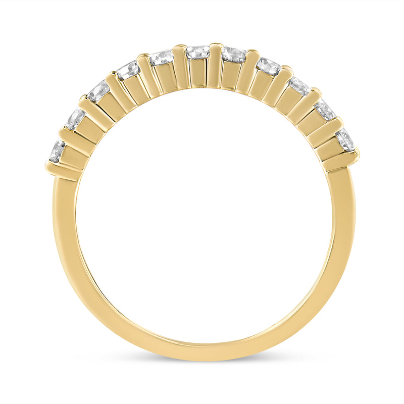 Bids.com IGI Certified 1/2 Cttw Diamond 10K Yellow Gold Prong Set Fluted Band Style Wedding Ring (J-K Color, I1-I2 Clarity) - Size 7 Rings White Smoke 7 / Yellow.Gold,6 / Yellow.Gold,8 / Yellow.Gold,9 / Yellow.Gold