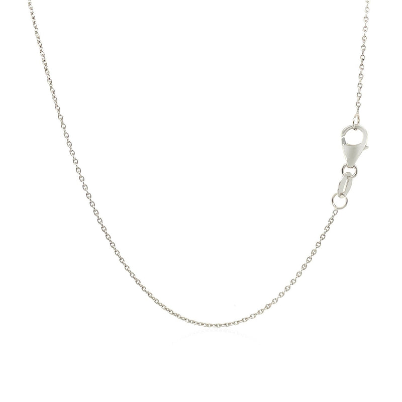 Bids.com 14k White Gold Oval Cable Link Chain 0.97mm Necklaces White Smoke 16 / White Gold,18 / White Gold,20 / White Gold,One / White Gold