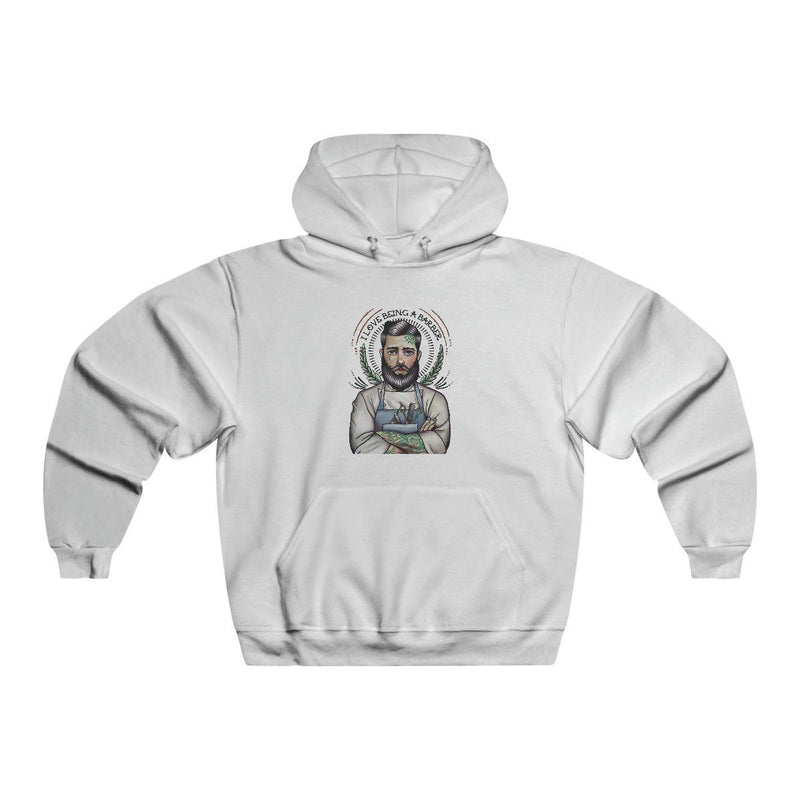 officialilovebeingabarber Men's NUBLEND® Hooded Sweatshirt Hoodie Light Gray White / S,White / M,White / L,White / XL,White / 2XL,White / 3XL