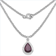 Bids.com 14.10 Carat Genuine Ruby .925 Sterling Silver Pendant Pendants White Smoke
