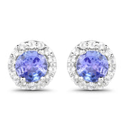 Bids.com 3.77 Carat Genuine Tanzanite and White Topaz .925 Sterling Silver 3 Piece Jewelry Set (Ring, Earrings, and Pendant w/ Chain) Jewelry Sets White Smoke size 7.00,size 6.00,size 8.00,size 5.00,size 9.00