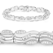 Bids.com 0.84 Carat Genuine White Diamond .925 Sterling Silver Bracelet Bracelets White Smoke size 8.25