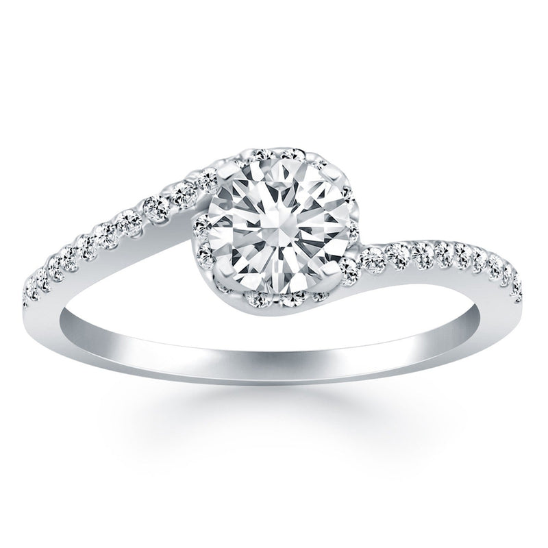 Bids.com 14k White Gold Bypass Swirl Diamond Halo Engagement Ring Rings White Smoke 4 / White Gold,4.5 / White Gold,5 / White Gold,5.5 / White Gold,6 / White Gold,6.5 / White Gold,7 / White Gold,7.5 / White Gold,8 / White Gold,8.5 / White Gold,9 / White Gold