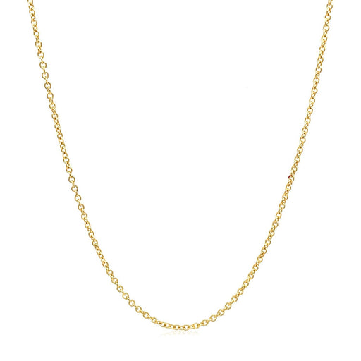 Bids.com 14k Yellow Gold Round Cable Link Chain 1.3mm Necklaces White Smoke 16 / Yellow Gold,18 / Yellow Gold