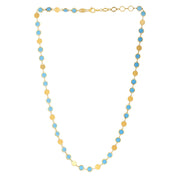 Bids.com 14k Yellow Gold Turquoise Geometric Mirror Gem Chain Necklace (5.00 mm) Necklaces White Smoke 18 / Yellow Gold