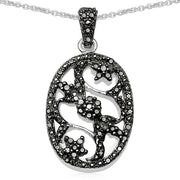 Bids.com 0.28 Carat Genuine Black Diamond .925 Sterling Silver Pandent Pendants White Smoke