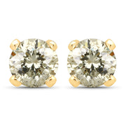 Bids.com 0.98 Carat Genuine LB Diamond 14K Yellow Gold Earrings Earrings Seashell