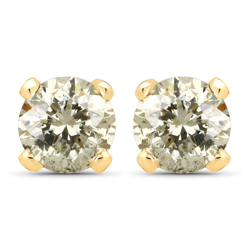 Bids.com 0.98 Carat Genuine LB Diamond 14K Yellow Gold Earrings Earrings Seashell