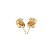 Bids.com 14k Yellow Gold Stud Earrings with White Hue Faceted Cubic Zirconia Earrings White Smoke Yellow Gold