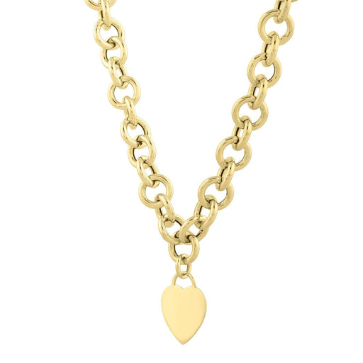 Bids.com 14k Yellow Gold Rolo Link Necklace (11.40 mm) Necklaces White Smoke 18 / Yellow Gold