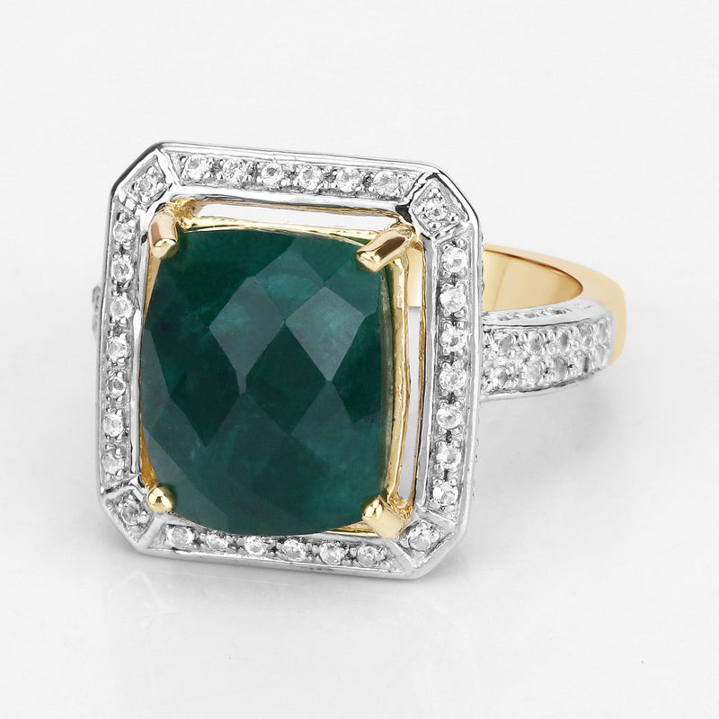 Bids.com 5.18 Carat Dyed Emerald and White Topaz .925 Sterling Silver Ring Rings Lavender size 5.00,size 6.00,size 7.00,size 8.00,size 9.00,size 10.00,size 6.75