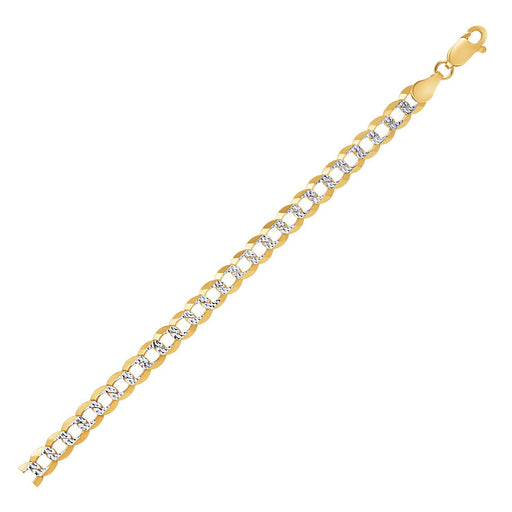 Bids.com 5.7mm 14k Two Tone Gold Pave Curb Chain Necklaces White Smoke 20 / Two-Tone Gold,22 / Two-Tone Gold,24 / Two-Tone Gold,30 / Two-Tone Gold