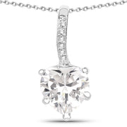 Bids.com 4.46 Carat Genuine White Cubic Zirconia .925 Sterling Silver Pendant Pendants White Smoke