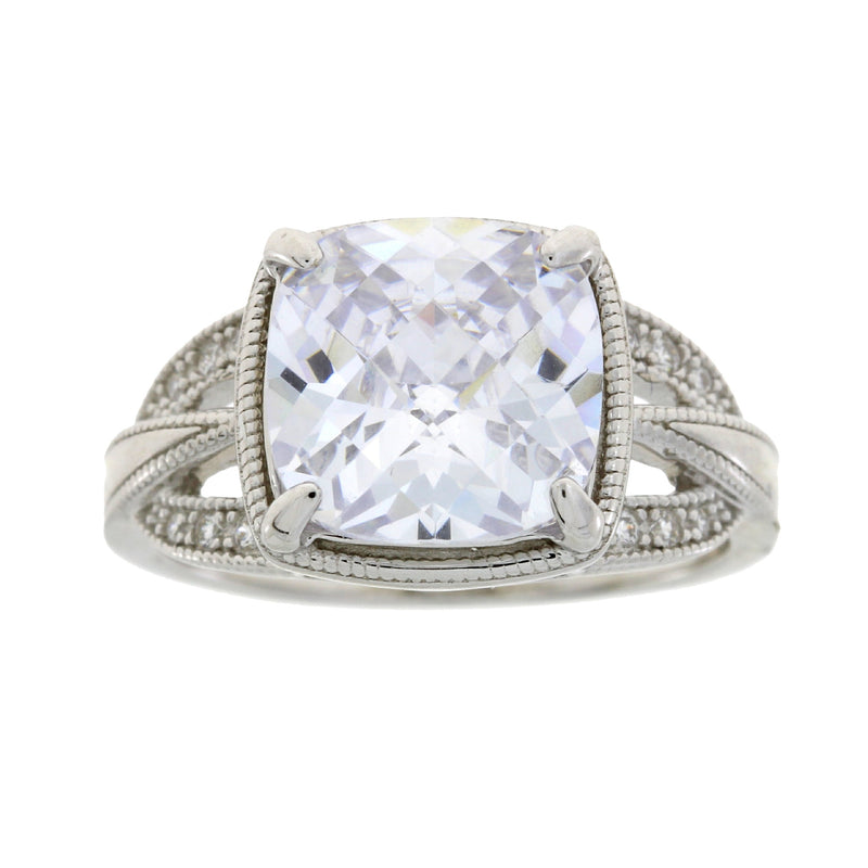 Bids.com Cubic Zirconium Ring Sterling Silver Rings White Smoke 6.0