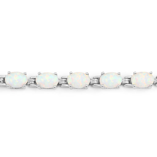 Bids.com 3.50 Carat Genuine Created Opal .925 Sterling Silver Bracelet Bracelets Lavender size 7.25