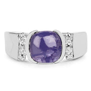 Bids.com 2.80 Carat Genuine Tanzanite .925 Sterling Silver Ring Rings Light Gray size 7.50,size 8.00,size 6.00,size 7.00,size 9.00