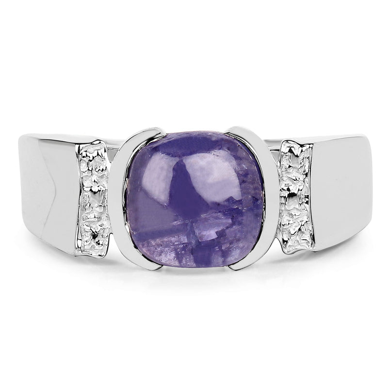 Bids.com 2.80 Carat Genuine Tanzanite .925 Sterling Silver Ring Rings Light Gray size 7.50,size 8.00,size 6.00,size 7.00,size 9.00