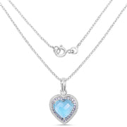 Bids.com 7.36 Carat Genuine Blue Topaz and Tanzanite .925 Sterling Silver Pendant Pendants White Smoke