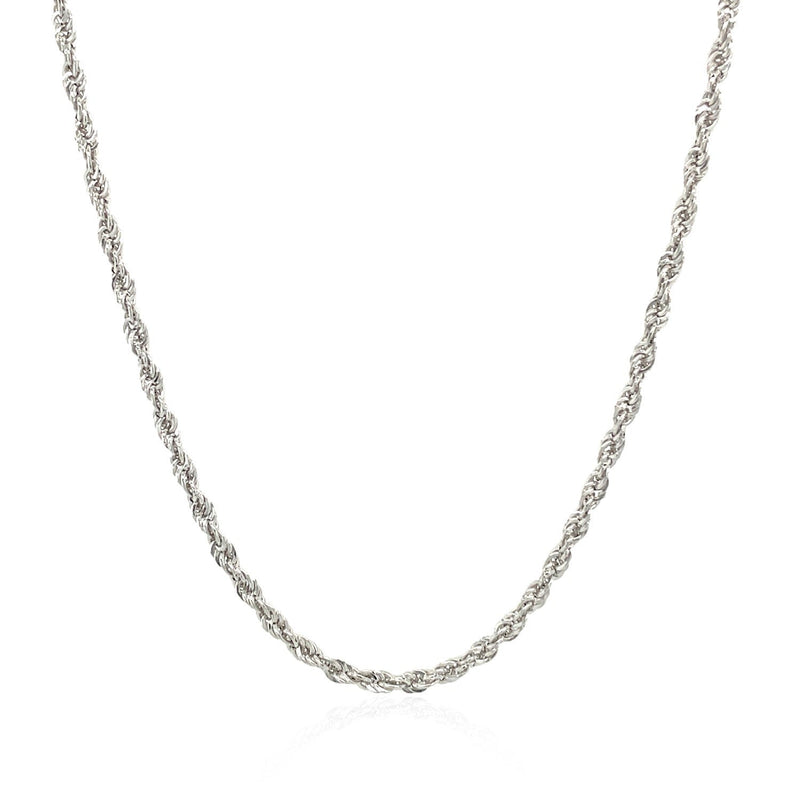 Bids.com 2.0mm 14k White Gold Light Rope Chain Necklaces White Smoke 16 / White Gold,18 / White Gold,20 / White Gold