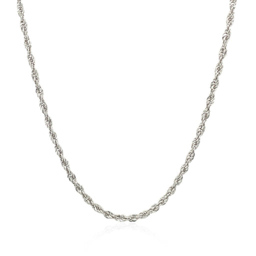Bids.com 2.0mm 14k White Gold Light Rope Chain Necklaces White Smoke 16 / White Gold,18 / White Gold,20 / White Gold