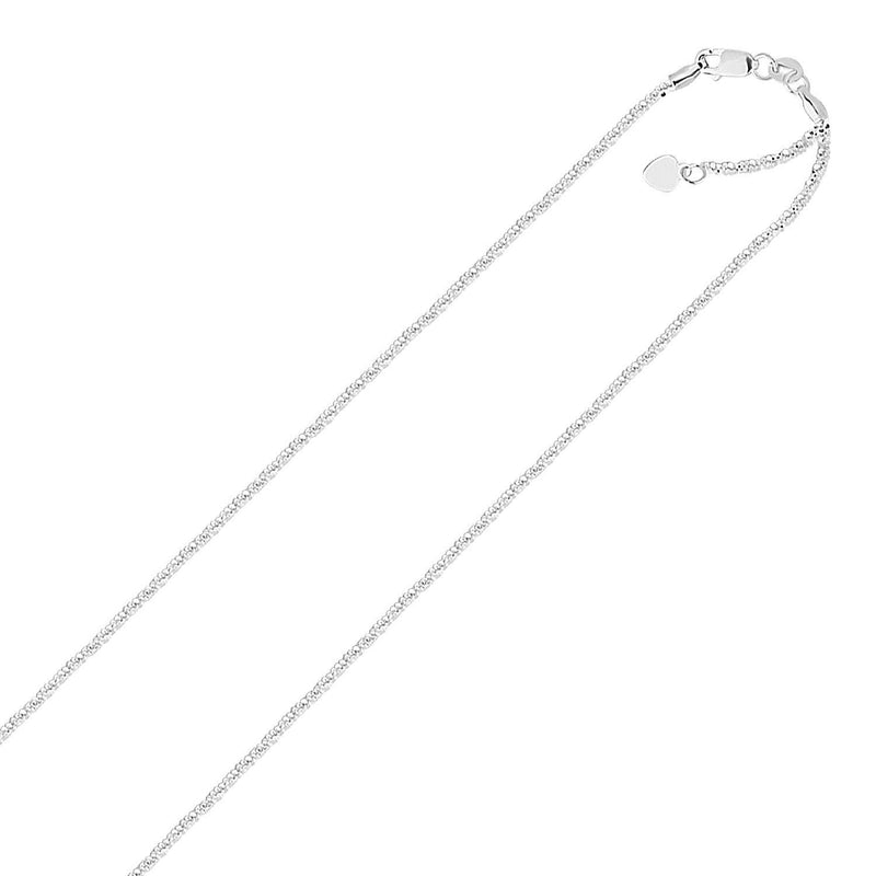 Bids.com 14k White Gold Adjustable Sparkle Chain 1.5mm Necklaces White Smoke 22 / White Gold,One / White Gold