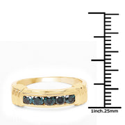 Bids.com 14K Yellow Gold Plated 0.50 Carat Genuine Blue Diamond .925 Sterling Silver Ring Rings White Smoke size 9.00,size 9.50,size 6.00,size 7.00,size 8.00