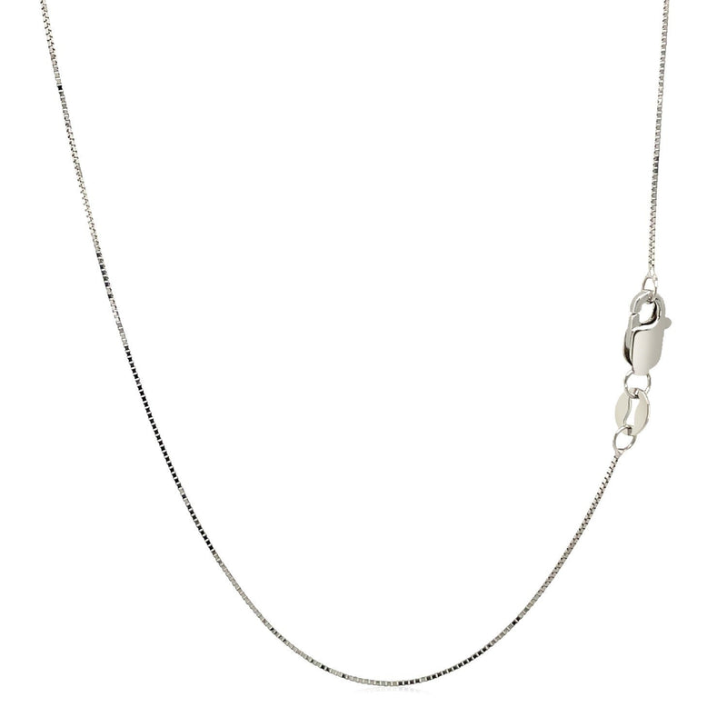 Bids.com 10k White Gold Classic Box Chain (0.45 mm) Necklaces White Smoke 18 / White Gold
