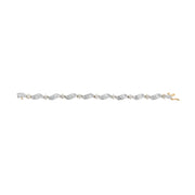 Bids.com 10K Yellow and White Gold 3.00 Cttw Diamond Cluster and Wave Link Bracelet (I-J Color, I1-I2 Clarity) - 7.25" Bracelets Gray YellowWhite.Gold / 7.25
