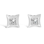 Bids.com 10K White Gold 1/5 Cttw Invisible Set Princess-Cut Diamond Stud Earrings (H-I Color, SI2-I1 Clarity) Earrings White Smoke White.Gold / 0.2,Yellow.Gold / 0.2