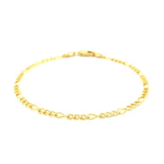 Bids.com 2.6mm 10k Yellow Gold Link Figaro Bracelet Bracelets White Smoke 7 / Yellow Gold