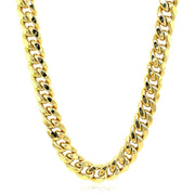 Bids.com 9.0mm 14k Yellow Gold Semi Solid Miami Cuban Chain Necklaces White Smoke 24 / Yellow Gold,26 / Yellow Gold,22 / Yellow Gold