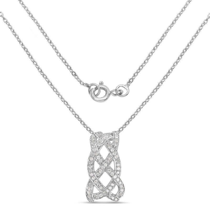 Bids.com 0.54 Carat Genuine White Diamond .925 Sterling Silver Pendant Pendants White Smoke