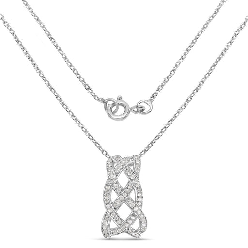 Bids.com 0.54 Carat Genuine White Diamond .925 Sterling Silver Pendant Pendants White Smoke