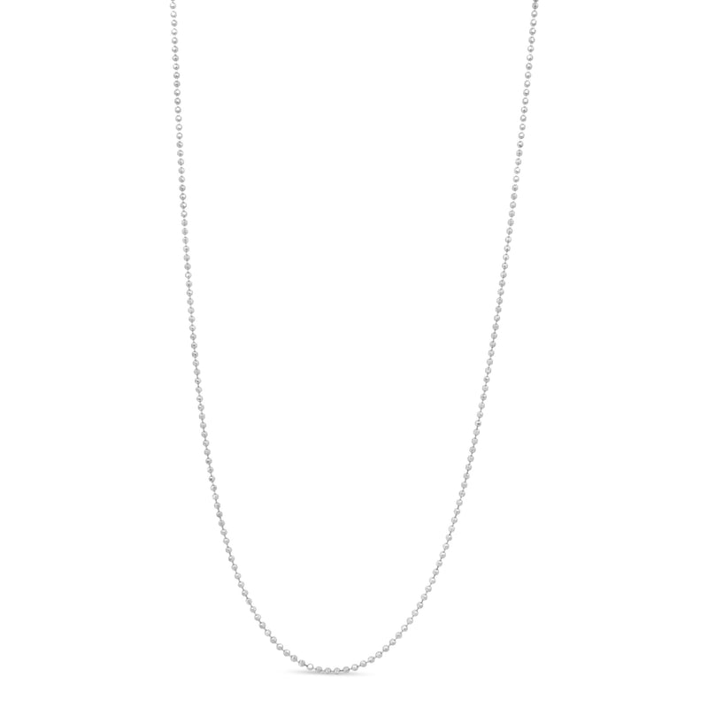 Bids.com .925 Sterling Silver 0.7mm Slim and Dainty Unisex 18" Inch Ball Bead Chain Necklace Necklaces White Smoke White.Sterling Silver / 18