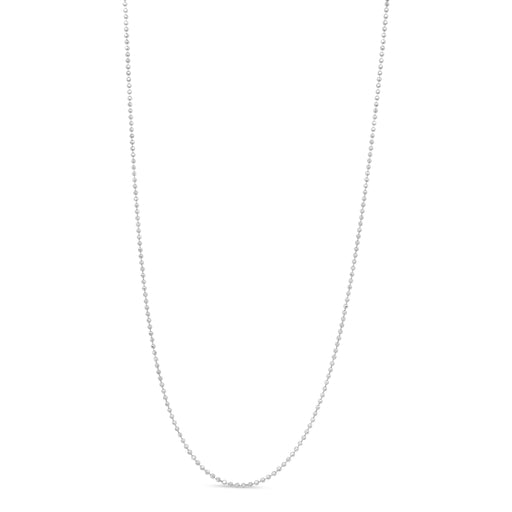 Bids.com .925 Sterling Silver 0.7mm Slim and Dainty Unisex 18" Inch Ball Bead Chain Necklace Necklaces White Smoke White.Sterling Silver / 18