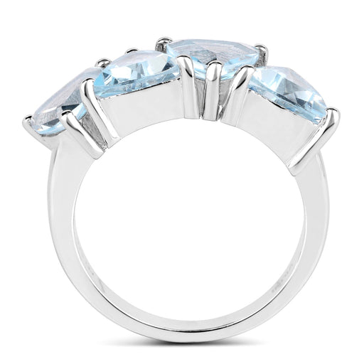 Bids.com 5.00 Carat Genuine  Blue Topaz .925 Sterling Silver Ring Rings White Smoke size 7.00,size 8.00,size 6.00,size 5.00,size 9.00