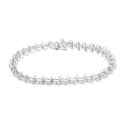 Bids.com .925 Sterling Silver 1 cttw Prong-Set Diamond Link Bracelet (I-J, I1-I2) - 7.25" Bracelets White Smoke White.Sterling Silver / 7.5