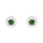 Bids.com .925 Sterling Silver 1/4 Cttw Round Brilliant-Cut Green Diamond Miracle-Set Stud Earrings (Fancy Color-Enhanced, I1-I2 Clarity) Earrings White Smoke White.Sterling Silver / 0.25