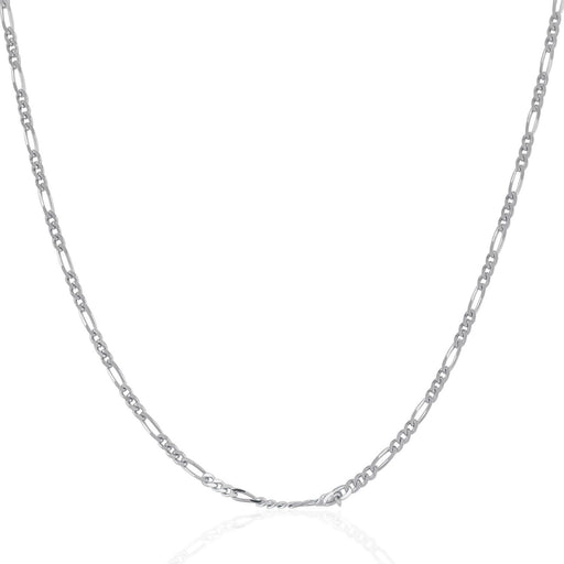 Bids.com 14k White Gold Solid Figaro Chain 1.9mm Necklaces White Smoke 16 / White Gold,18 / White Gold,20 / White Gold,24 / White Gold