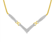 Bids.com 14K Yellow and White Gold 2.0 Cttw Princess Cut Diamond Flared and X-Station V Shaped 18â€ Franco Chain Statement Necklace (H-I Color, SI2-I1 Clarity) Necklaces White Smoke YellowWhite.Gold / 18