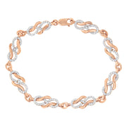 Bids.com 10K Rose Gold 1.0 Cttw Diamond Infinity Loop and Swirl Link Bracelet (I-J Color, I2-I3 Clarity) - 7.25" Inches Bracelets White Smoke Rose.Gold / 7.25