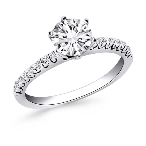 Bids.com 14k White Gold Engagement Ring with Fishtail Diamond Accents Rings White Smoke 4 / White Gold,4.5 / White Gold,5 / White Gold,5.5 / White Gold,6 / White Gold,6.5 / White Gold,7 / White Gold,7.5 / White Gold,8 / White Gold,8.5 / White Gold,9 / White Gold