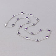 Bids.com 6.12 Carat Genuine Amethyst .925 Sterling Silver Necklace Necklaces Gray size 18.00,size 20.00,size 32.00