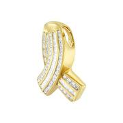 Bids.com 14K Yellow Gold 2 5/8 cttw Channel Set White Diamond Awareness Ribbon Pendant Necklace (G-H Color, VS1-VS2 Clarity) - NO CHAIN Necklaces White Smoke Yellow.Gold / 18